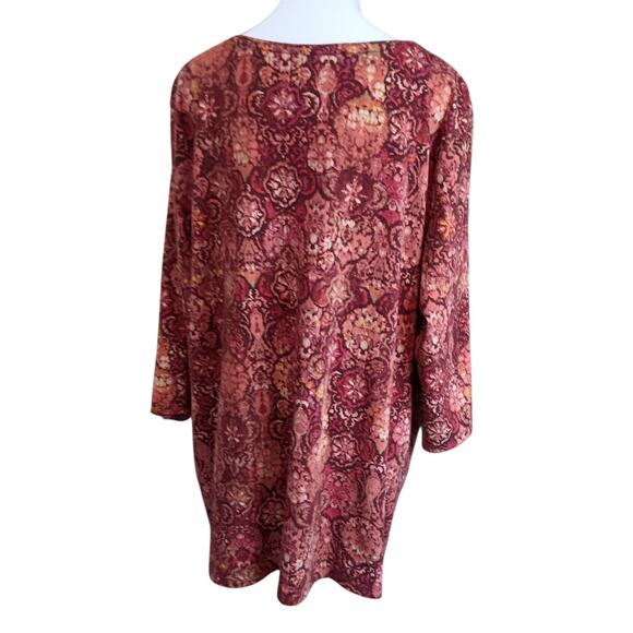 CATHERINES Top Shirt Plus 2X 22/24W Soft Comfort Casual Work Burgundy Orange - Picture 7 of 8